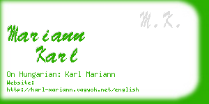 mariann karl business card